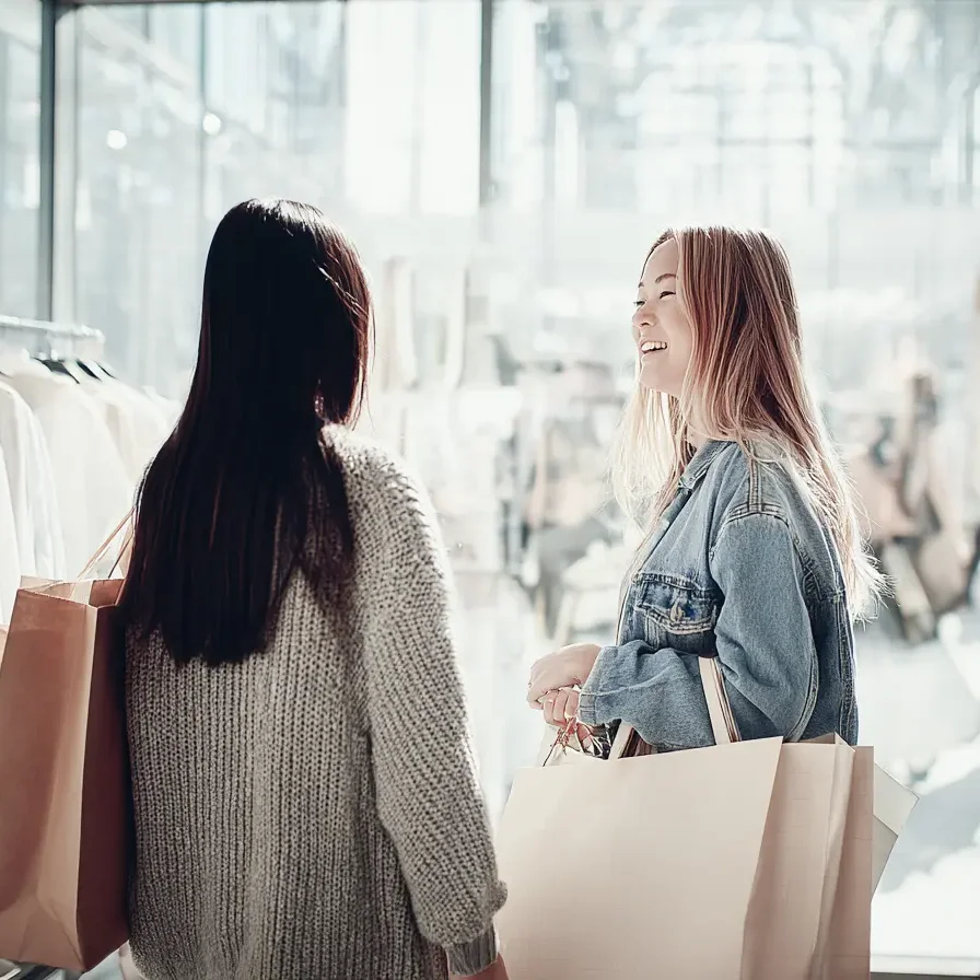 Steuerfreies Gehaltsextra Zwei Frauen mit Einkaufstaschen in der Hand