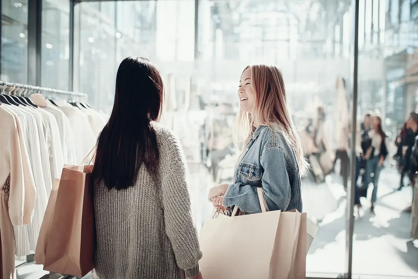 Mitarbeiterrabatte mit Probonio 2 Frauen in Kleidergeschäft