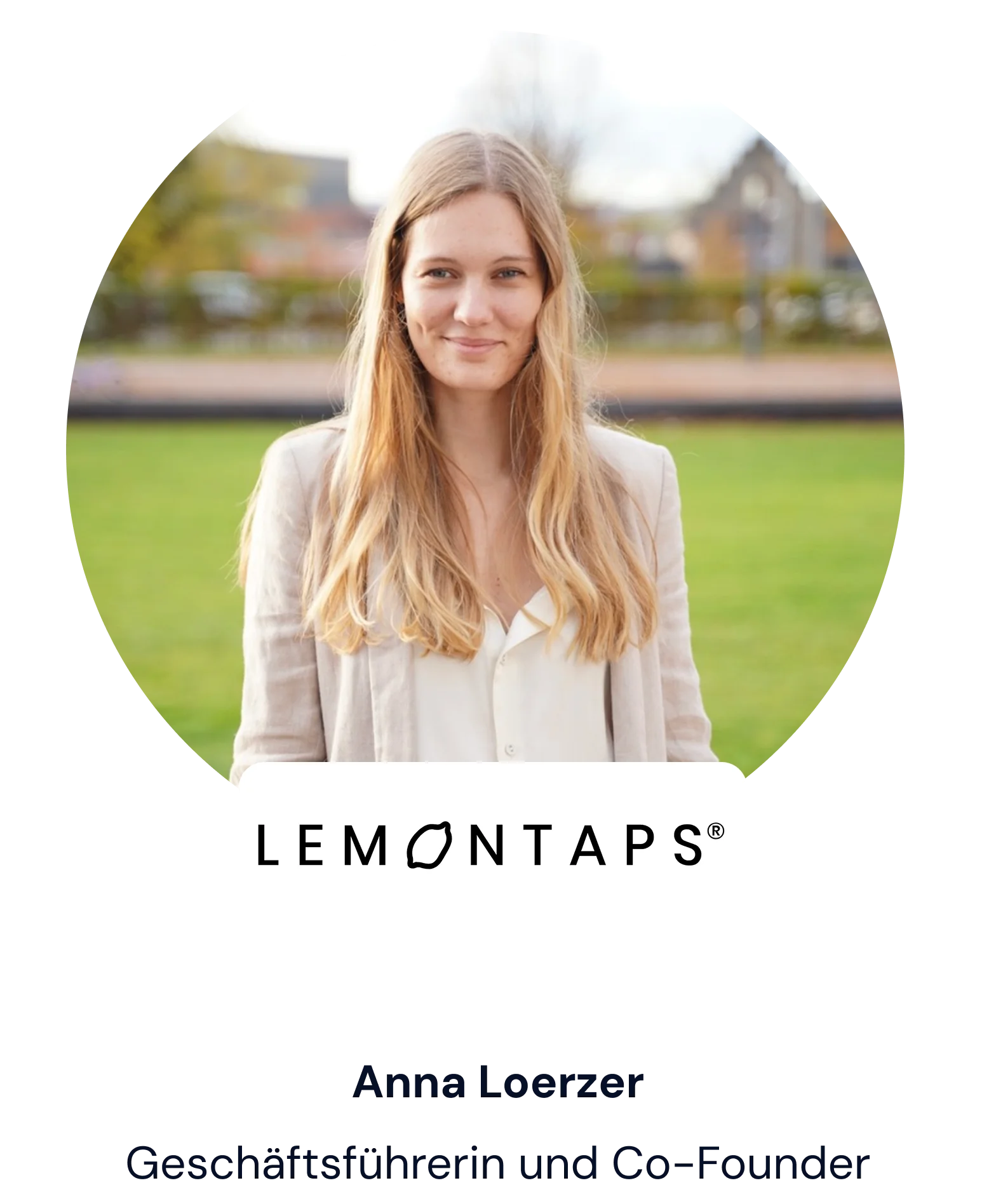 Lemontaps Logo und Geschäftsführerin Anna Loerzer