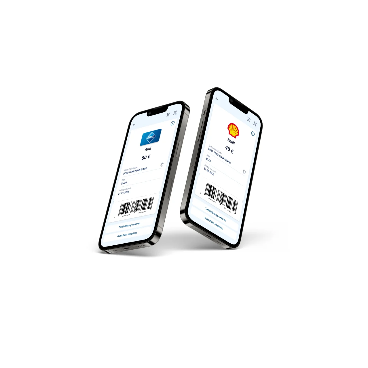 Tankkarten als Sachbezug 2 iPhones mit geöffneter Probonio App